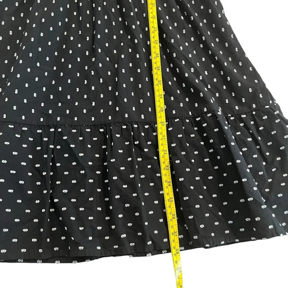 Loft Clip Dot Flounce Dress Blouson Sleeves Black Size 6 - Picture 10 of 16